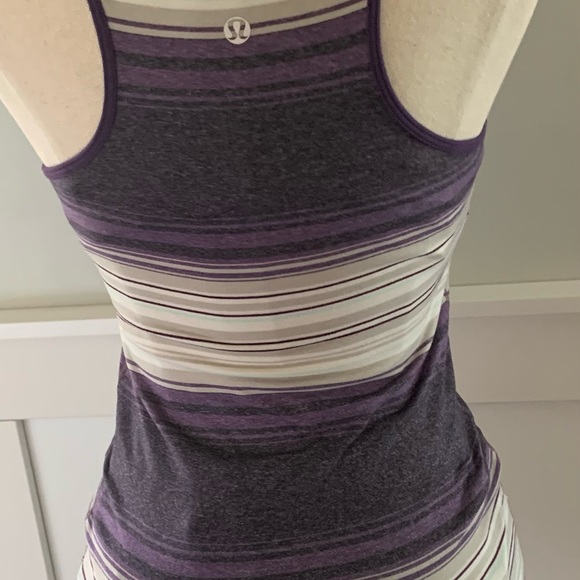 LULULEMON RACERBACK STRIPPED TANK TOP. PURPLE. SIZE 4. EUC. - Picture 8 of 16